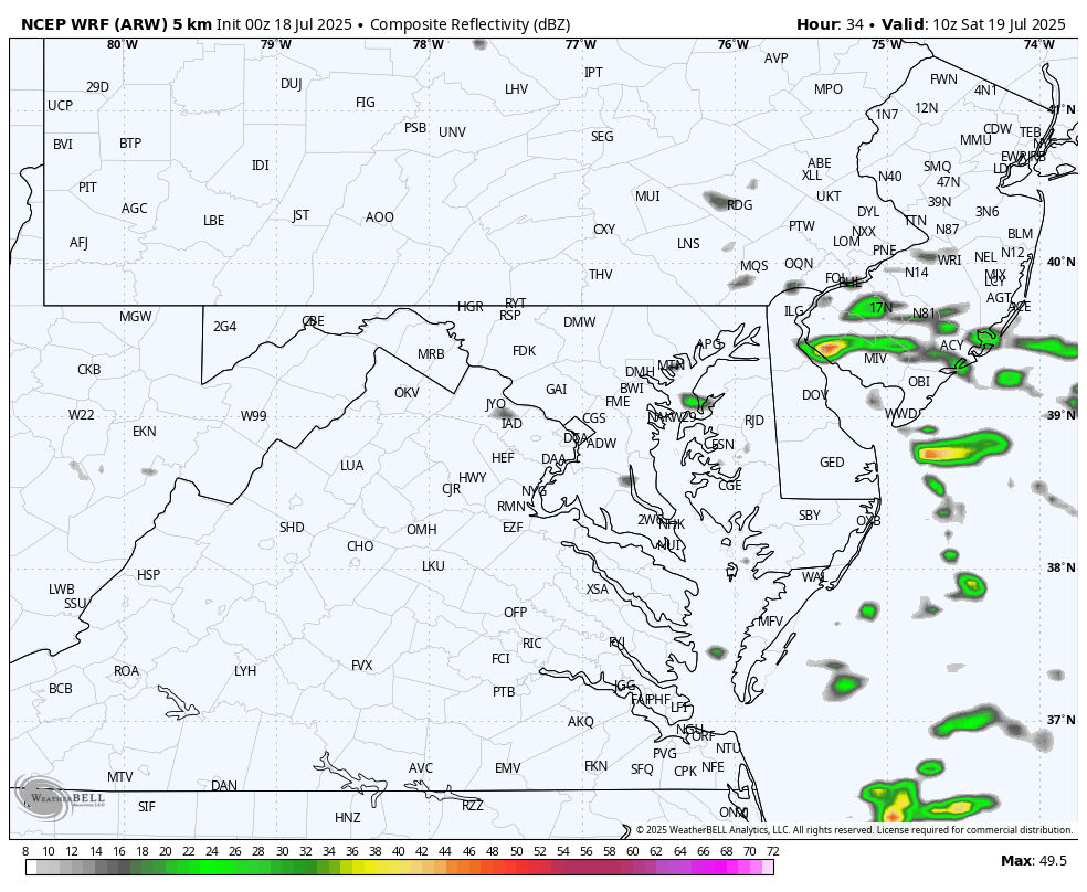 July 18 weather storm radar Saturday
