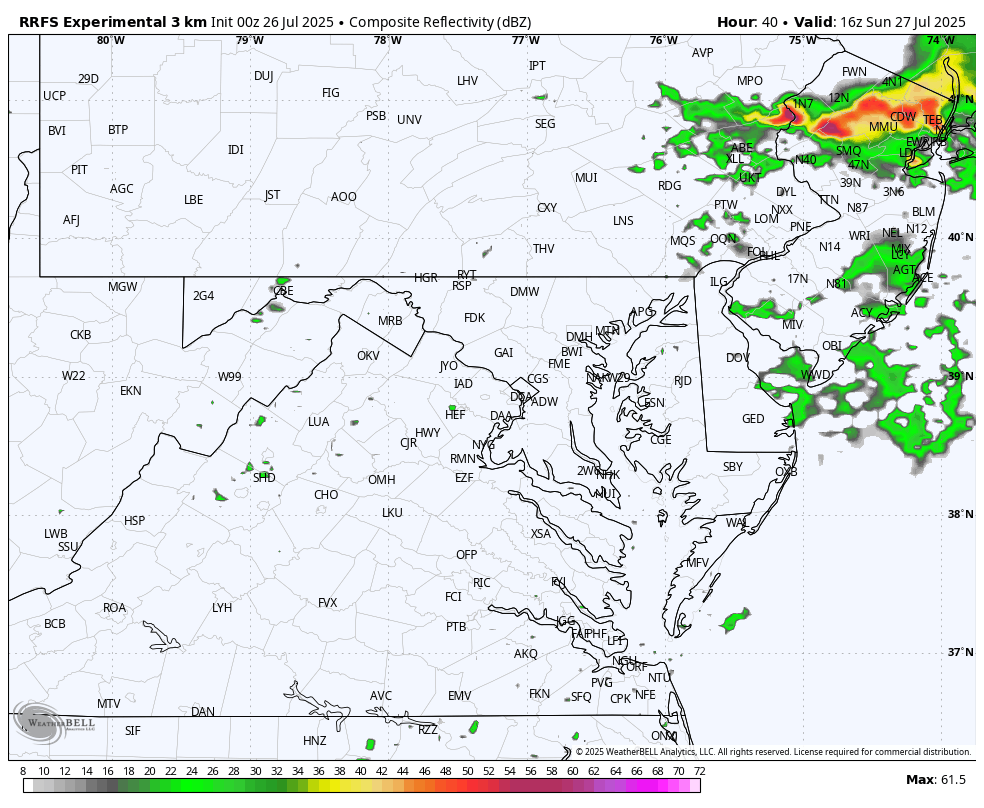 July 26 weather storm radar forecast Sunday