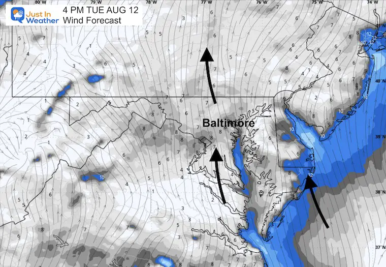 August 12 weather winds Tuesday afternoon 