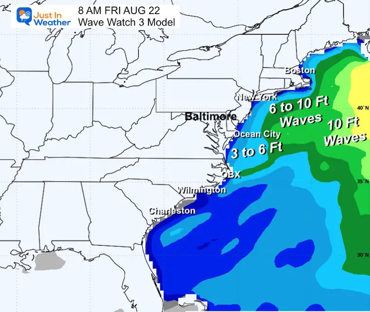 Hurricane Erin East Coast Waves Friday