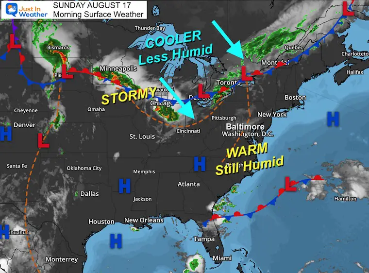 August 17 weather Sunday Morning