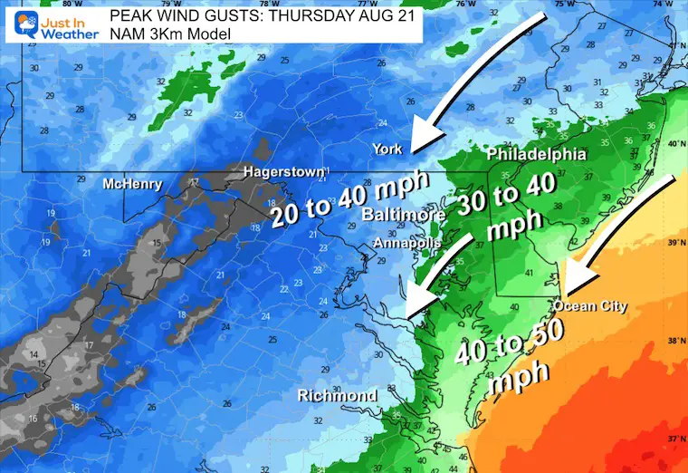 August 19 Hurricane Erin Winds Thursday