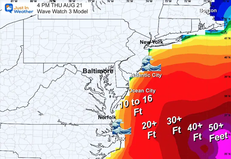 August 19 Hurricane Erin Waves Thursday
