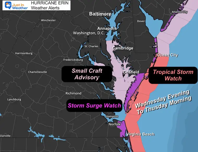August 19 Tropic Storm Watch Storm Surge Maryland
