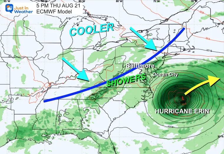 August 19 weather forecast storm Hurricane Erin Thursday