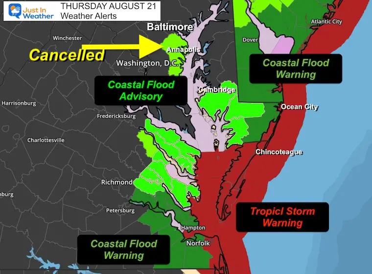August 21 weather weather alerts Tropical Storm