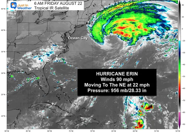 August 22 weather hurricane Erin Friday morning