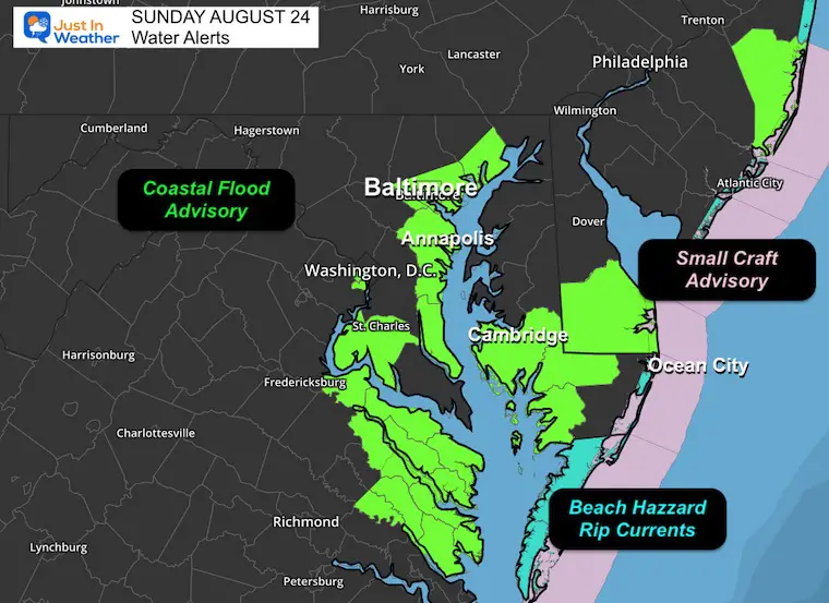 August 24 weather water alerts