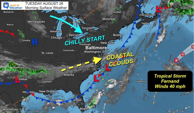 August 26 Weather Tuesday Morning