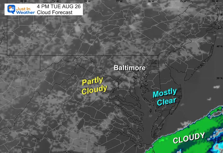 August 26 cloud cover Tuesday afternoon