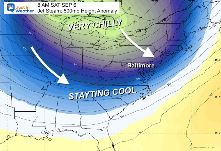 August 30 weather jet stream cold next weekend