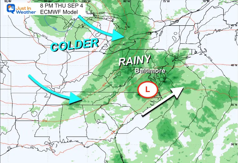 August 30 weather forecast rain storm Thursday