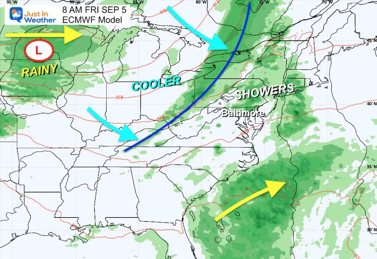 August 31 weather rain Friday