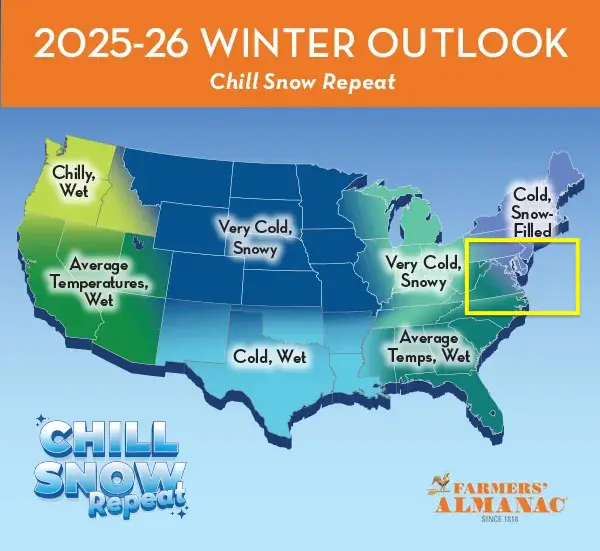 Winter Outlook 2025 to 2026 Farmers Almanac