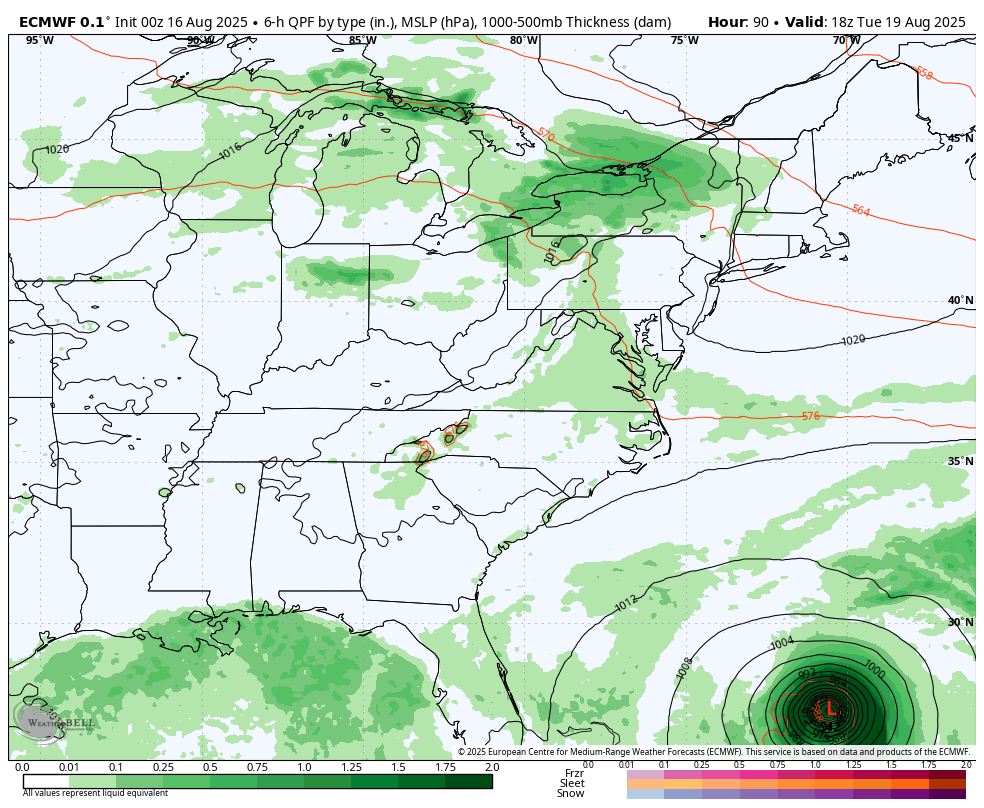 August 16 weather Hurricane Erin forecast