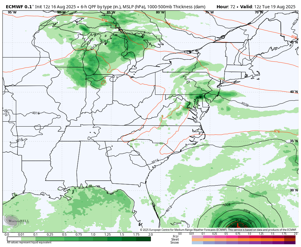 Hurricane Erin Forecast ECMWF 