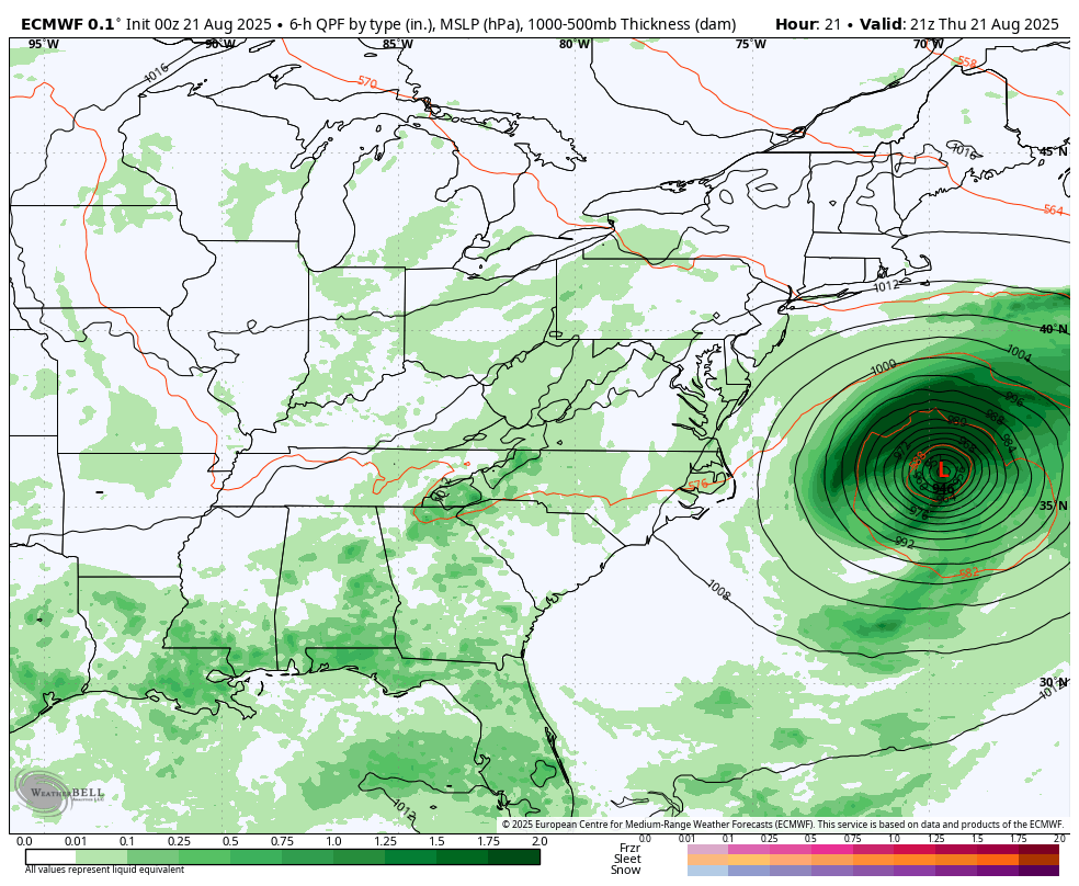 August 21 weather forecast storm map Hurricane Erin