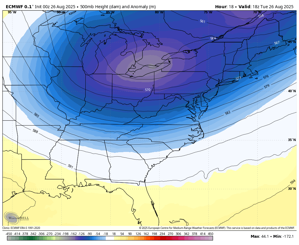 August 26 weather jet stream cooler air