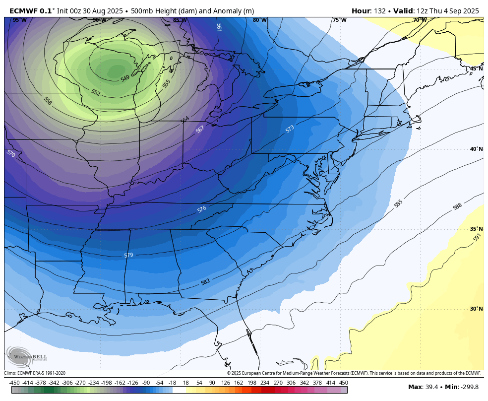 August 30 weather forecast jet stream cold