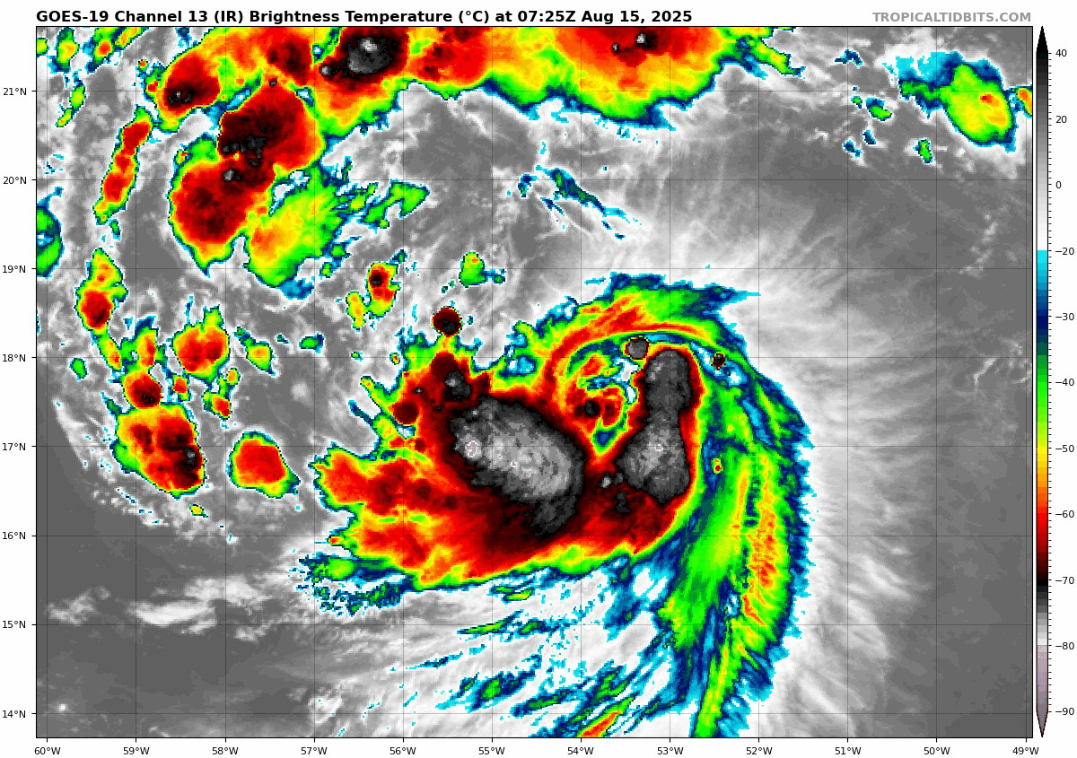 August 15 weather Tropical Storm Erin Satellite Loop Friday morning