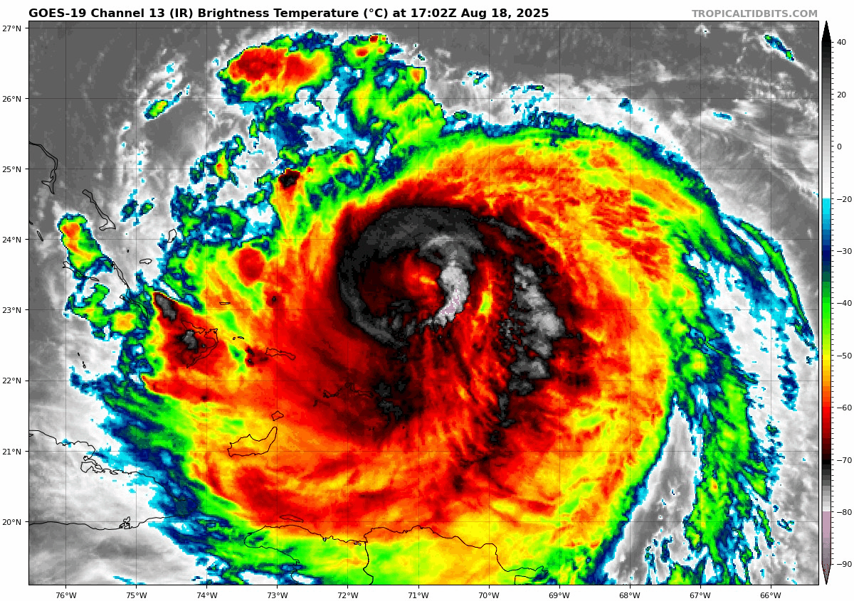August 18 Hurricane Erin Satellite loop Monday afternoon