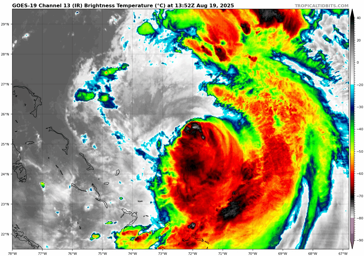 August 19 Hurricane Erin Tropical IR Satellite