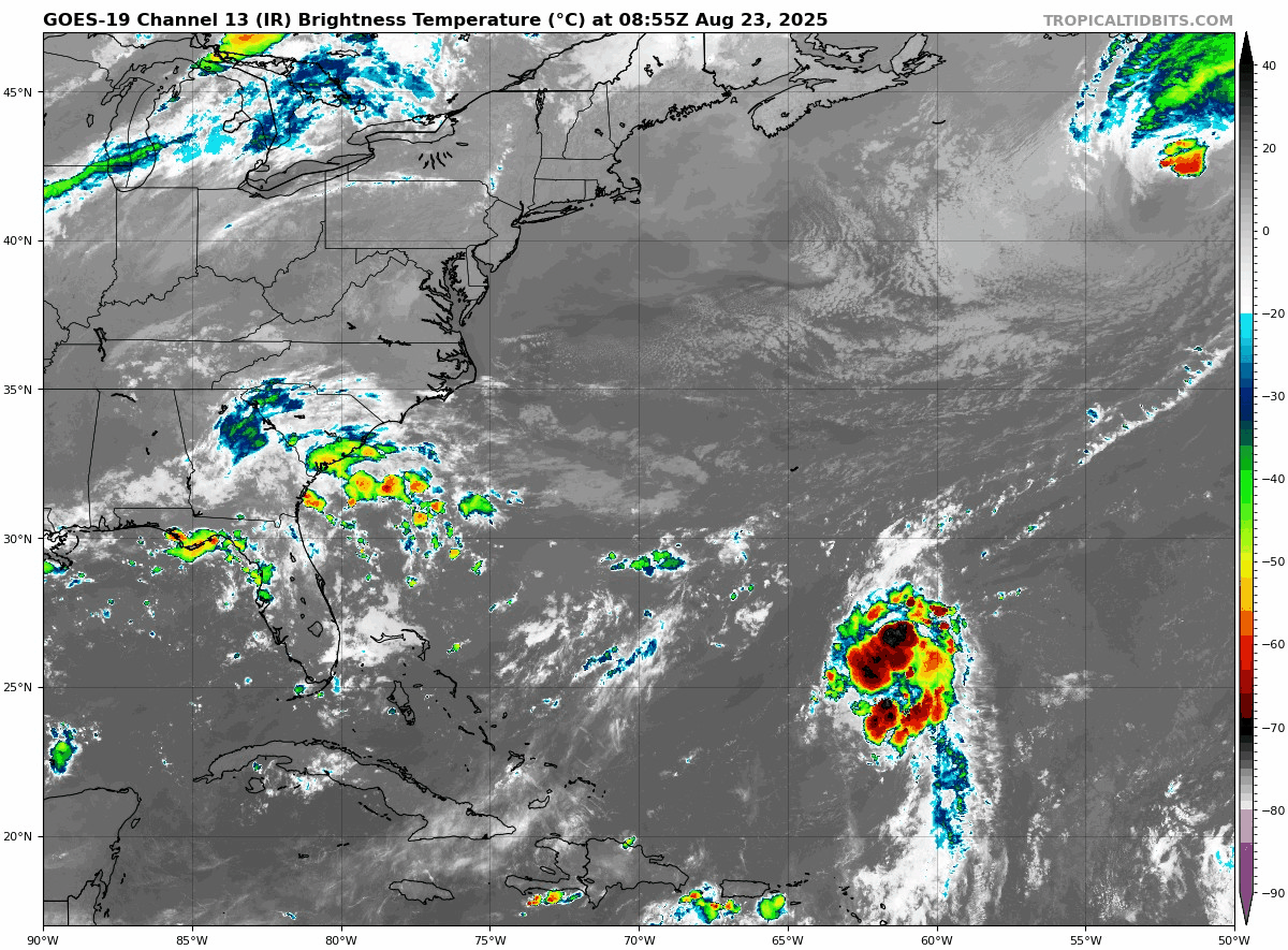 August 23 weather tropical satellite Saturday morning
