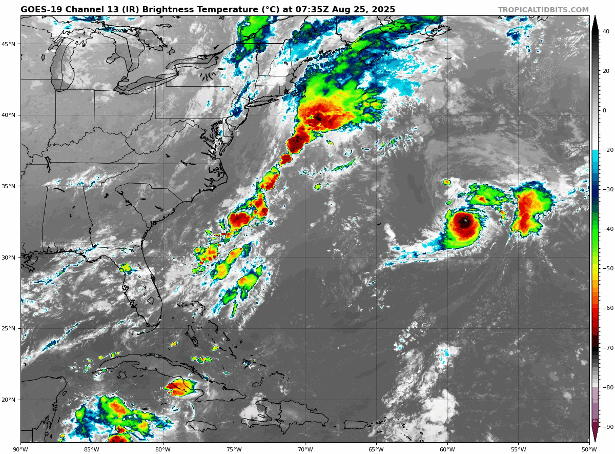 August 25 tropical storm fernand satellite Monday morning