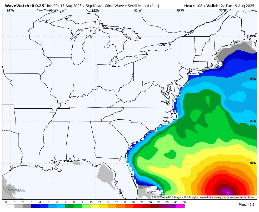 Hurricane Erin East Coast Waves