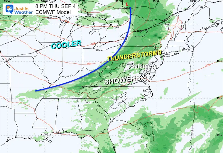 September 1 weather forecast storm rain Thursday