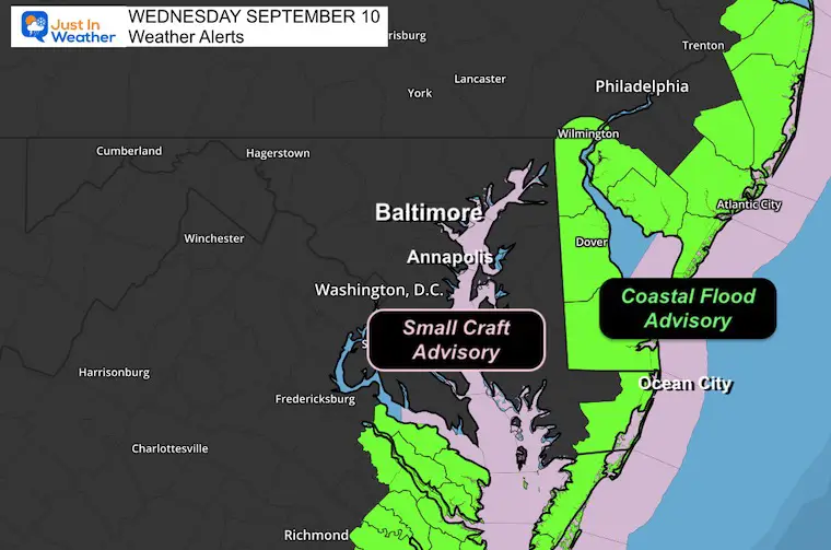 September 10 weather alerts Wednesday