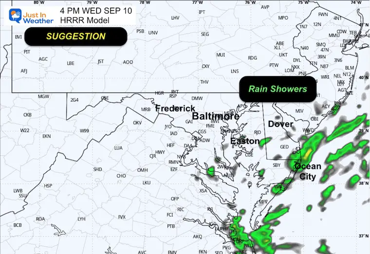 September 10 weather forecast rain radar Wednesday afternoon