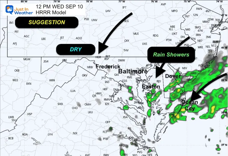 September 10 weather forecast rain radar Wednesday afternoon
