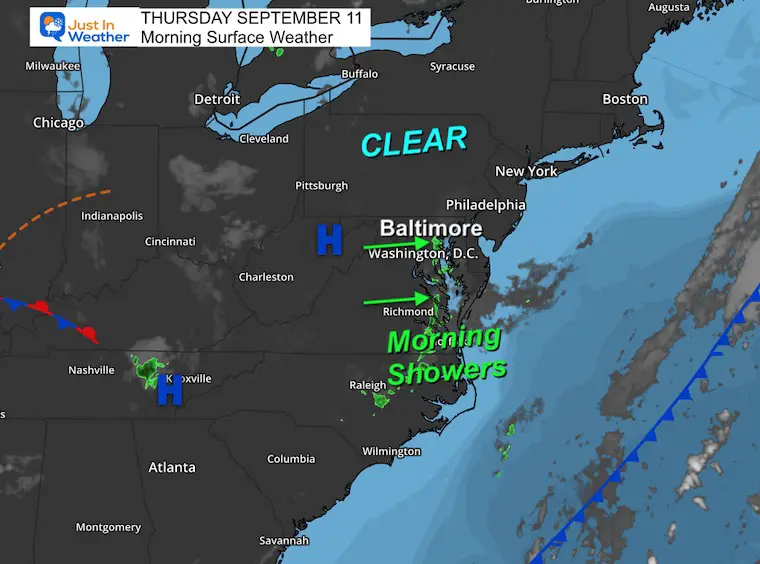 September 11 weather weather Thursday morning