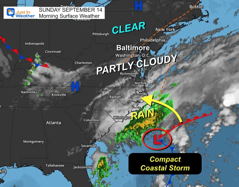 September 14 weather storm map Sunday morning