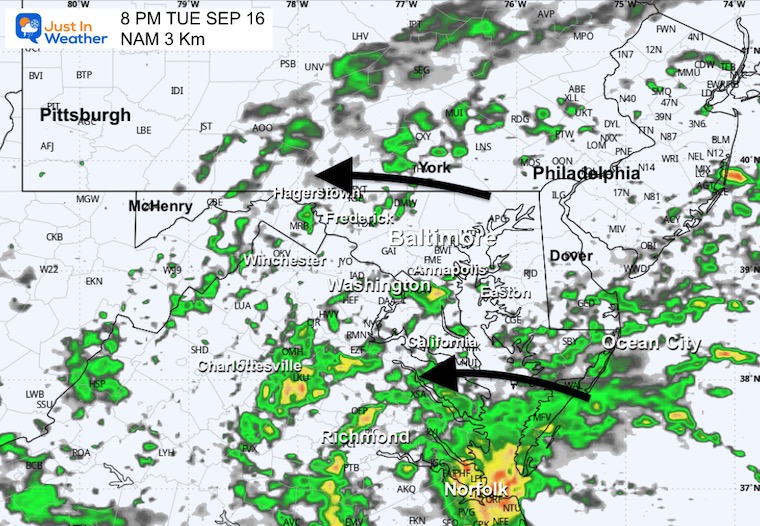 September 16 weather storm radar rain Tuesday evening
