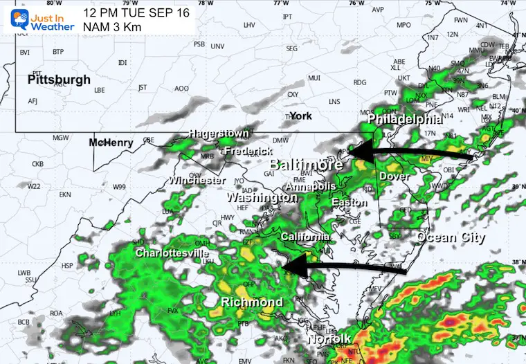 September 16 weather rain radar storm Noon