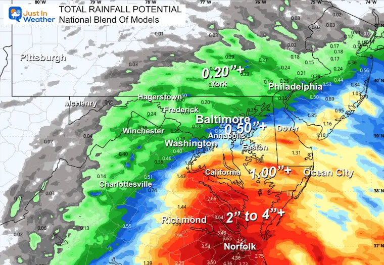 September 16 weather forecast rain storm total NBM