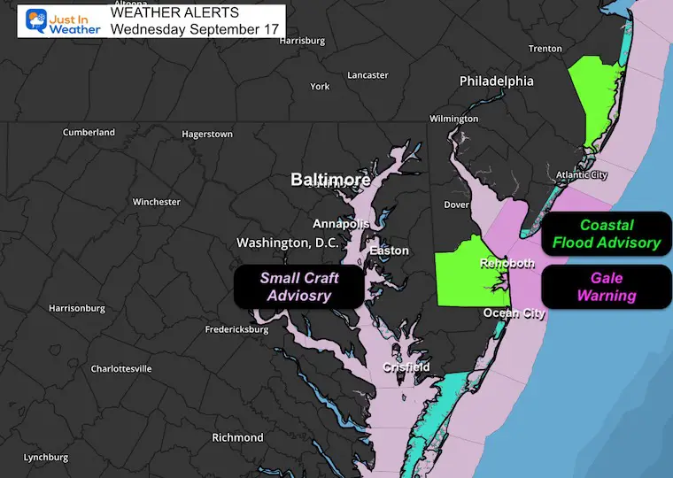 September 17 weather storm alerts Wednesday