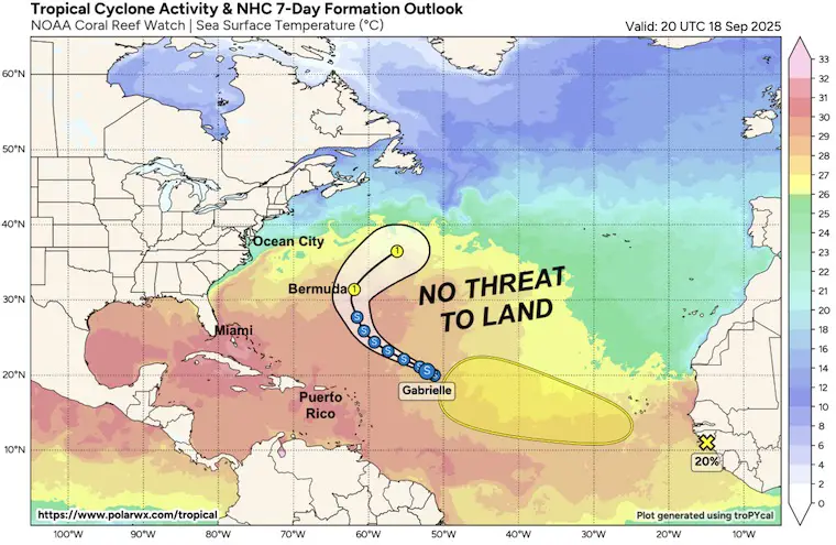 September 19 tropical Atlantic Tropical Storm Gabrielle