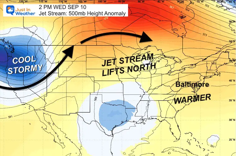 September 2 weather jet stream forecast next week
