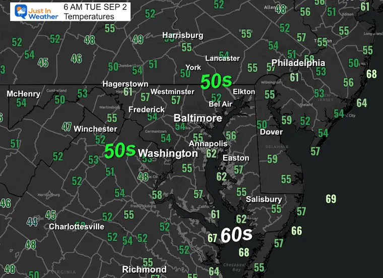 September 2 weather Tuesday morning