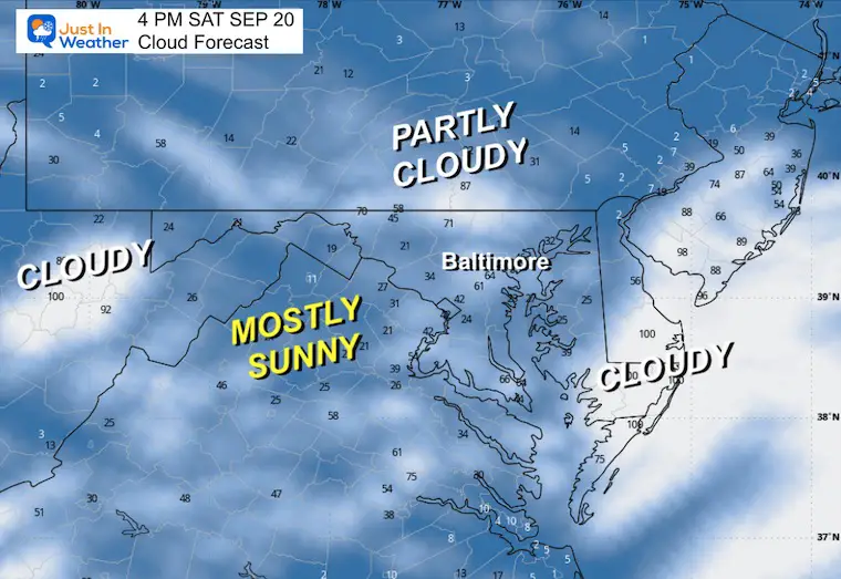 September 20 weather cloud forecast Saturday afternoon