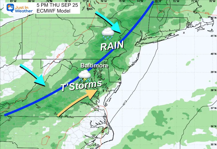 September 22 weather rain forecast Thursday