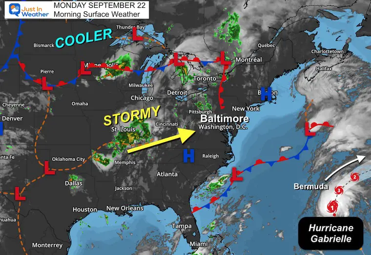 September 22 weather Monday morning