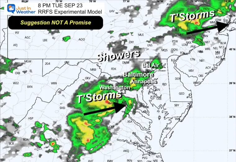 September 22 weather storm radar Tuesday evening