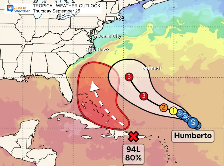 September 25 tropical weather Thursday morning