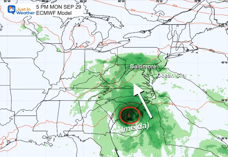 September 25 weather tropical storm forecast ECMWF Model Monday