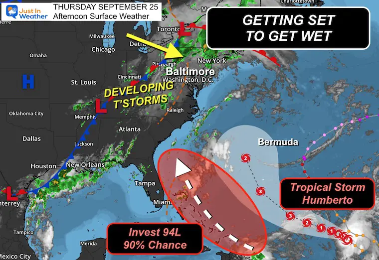September 25 storm map Thursday afternoon