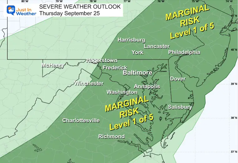 September 25 weather Severe Storm Risk Thursday
